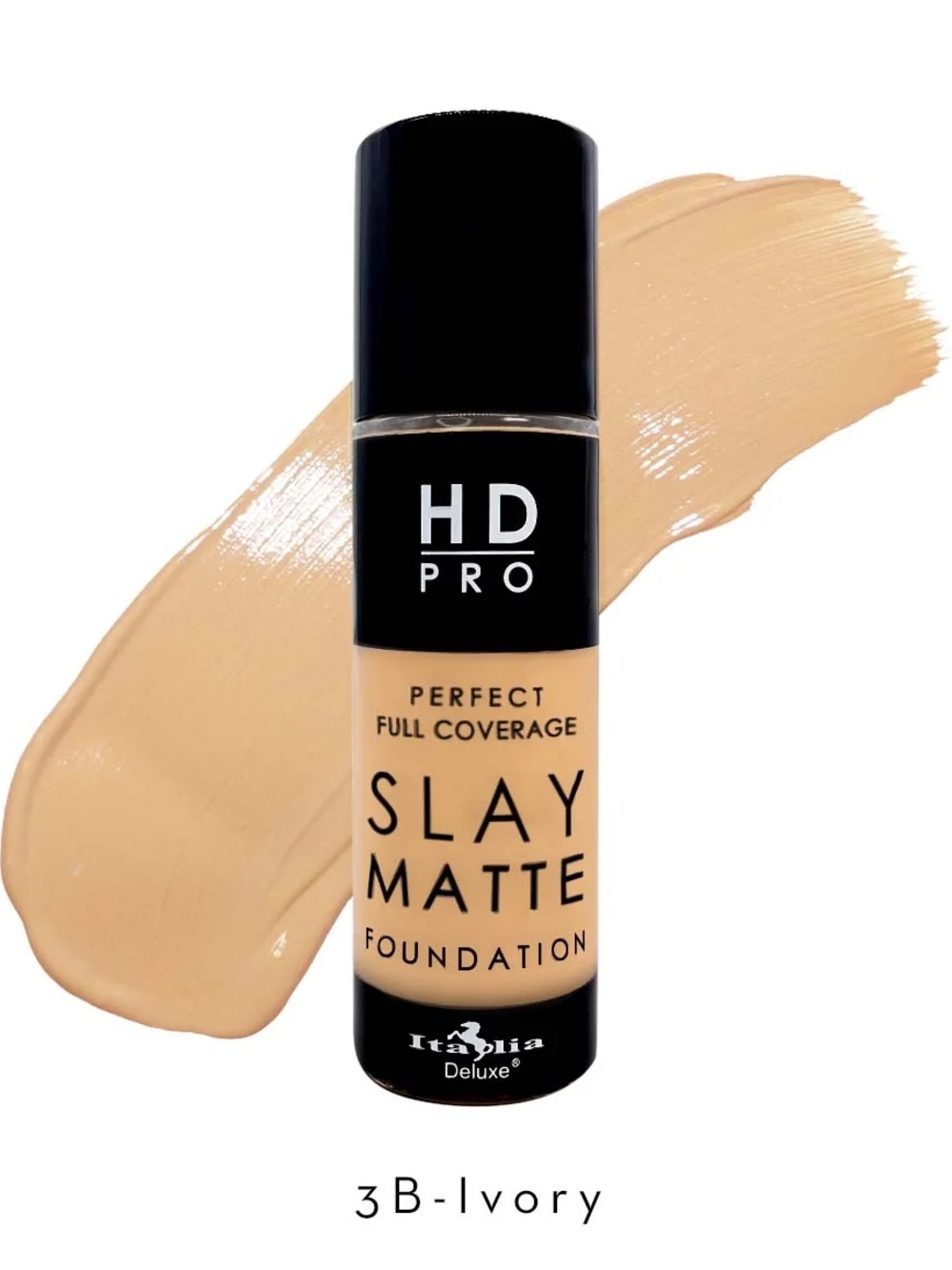 Italia Deluxe HD Pro Slay Matte Liquid Foundation - 3B Ivory, NEW